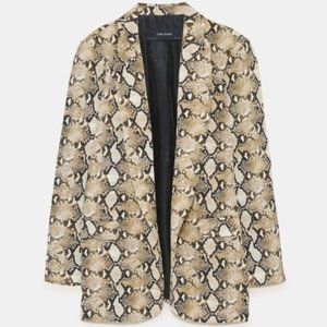 Zara Snakeskin Print Blazer